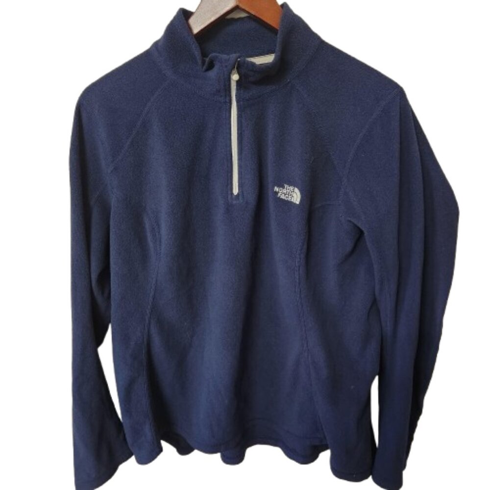 The North Face Women’s Fleece Pullover XL Blue 1/4 Zip Long Sleeve